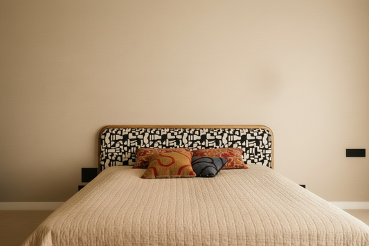checked bed